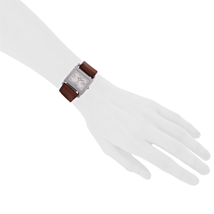 Hermes Barenia watch in stainless steel - Detail D1