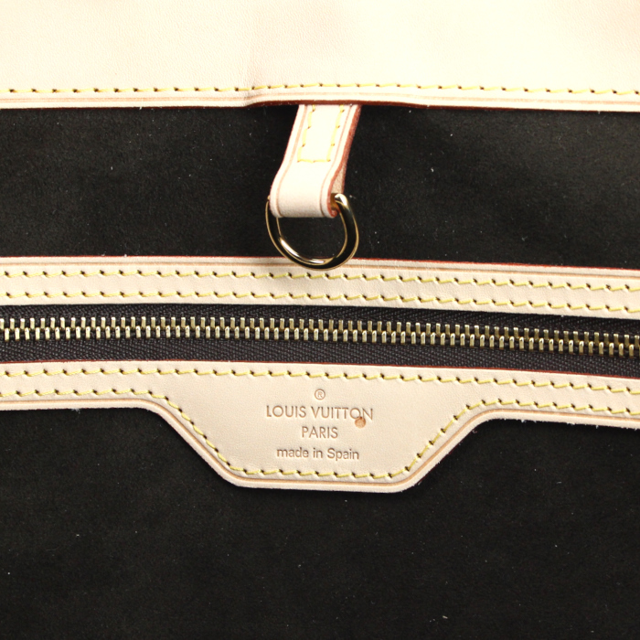 Sac cabas Louis Vuitton en toile monogram et cuir naturel - Detail D3