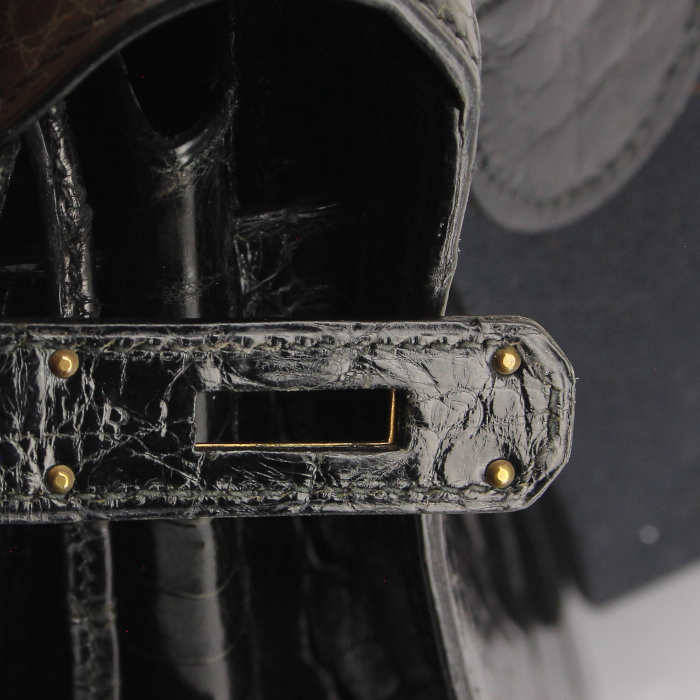 Borsa Kelly 32 cm in alligatore nero - Detail D5