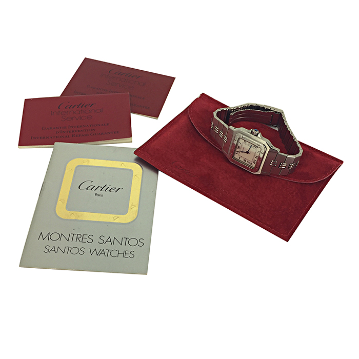 Cartier Santos watch in stainless steel Circa  1991 - Detail D2