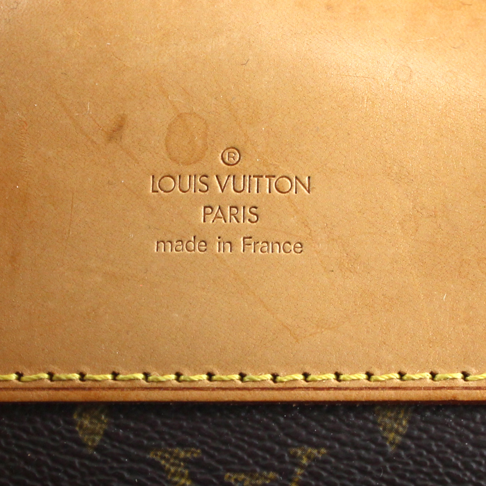 Sac de voyage Louis Vuitton Alize en toile monogram enduite et cuir naturel - Detail D4