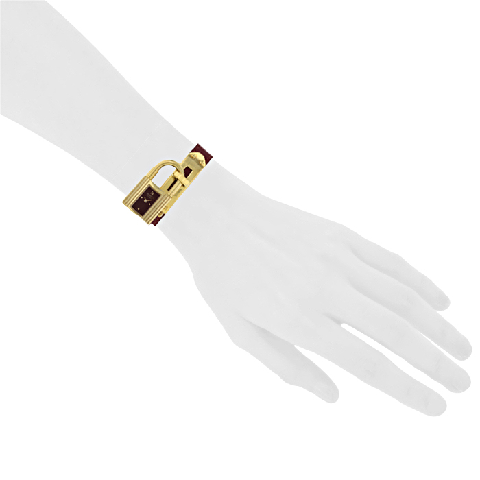 Montre Hermes Kelly-Cadenas en plaqué or Ref :  KE1.210 Vers 2000 - Detail D1