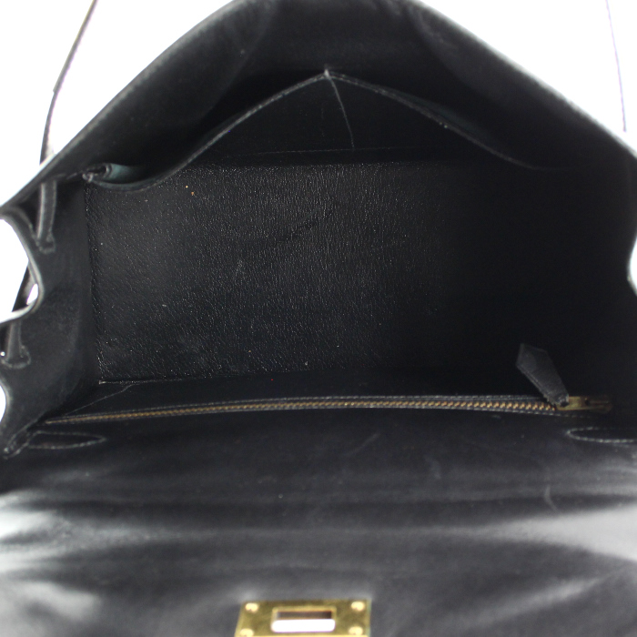 Borsa Kelly 28 cm in pelle box nera - Detail D3