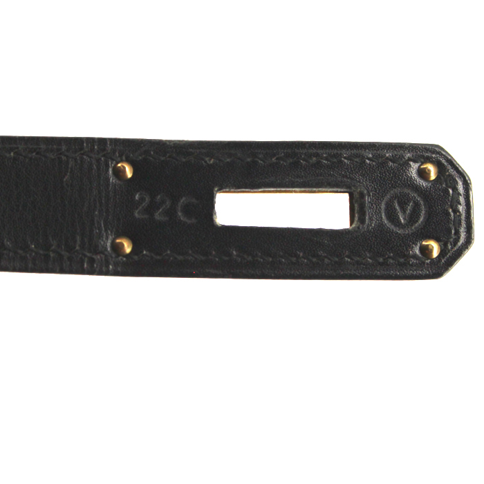 Hermes Kelly 28 cm handbag in black box leather - Detail D5