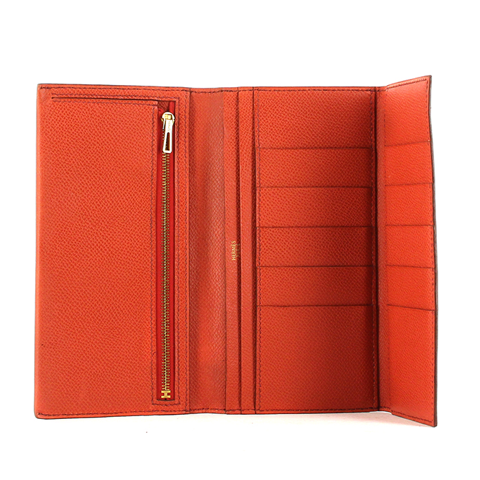 Hermes Béarn wallet in pink epsom leather - Detail D1