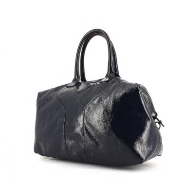 Bolso de mano Yves Saint Laurent Easy en charol azul oscuro