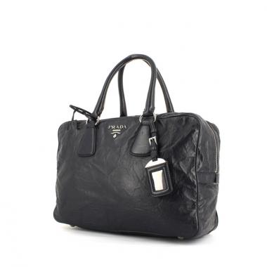 Prada Square Bauletto Bag in Black/Pink Saffiano Leather — UFO No More