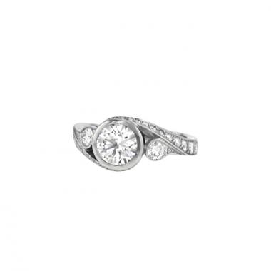 Bague solitaire Cartier en platine et en diamant