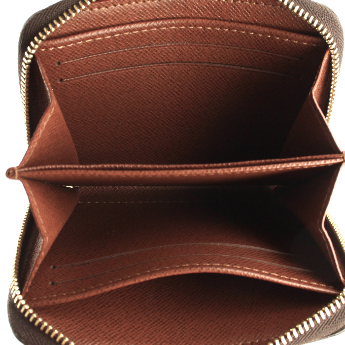Porte-monnaie Louis Vuitton en toile monogram et cuir naturel  - Detail D2