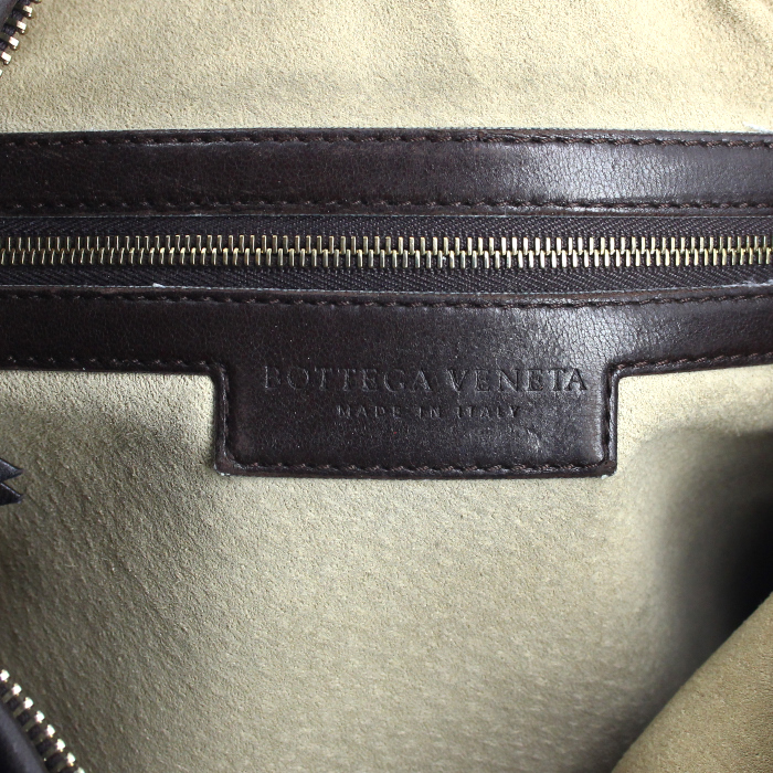 Bolso de mano Bottega Veneta en cuero trenzado marrón - Detail D3