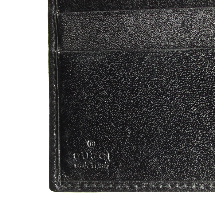 Gucci wallet in monogram canvas and black leather - Detail D4
