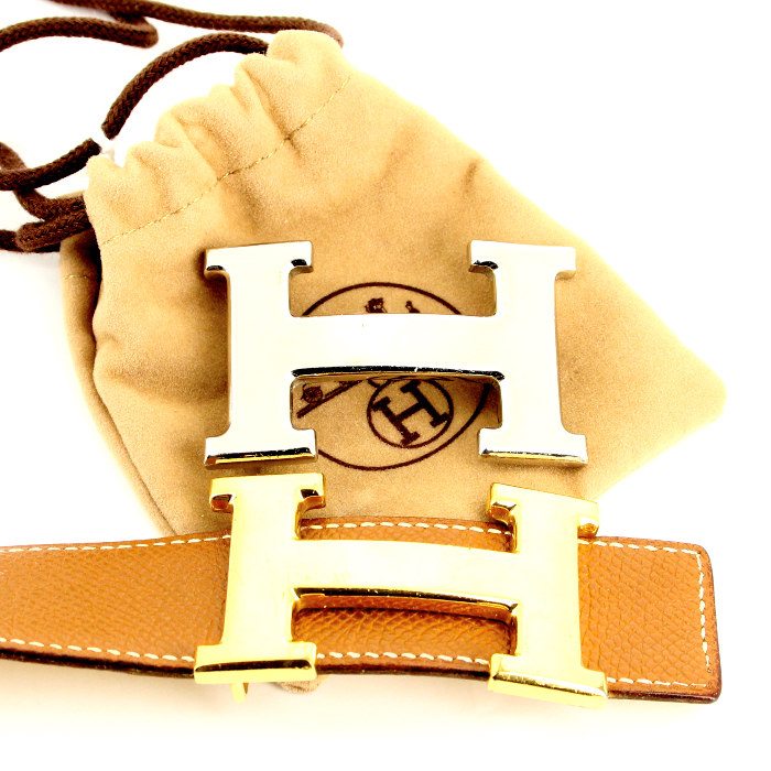 Cintura in pelle Epsom marrone - Detail D4