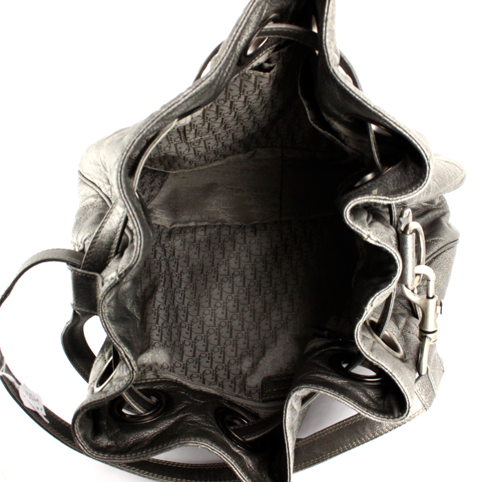 Sac à main en cuir cannage argenté  - Detail D2