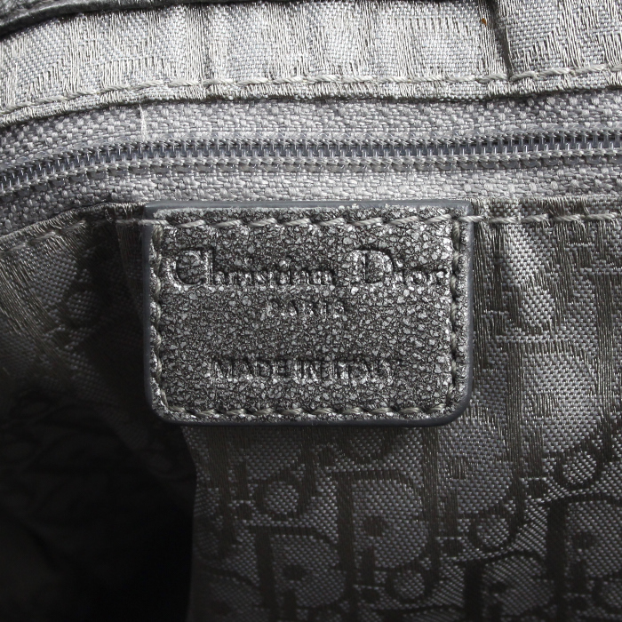 Bolso de mano en cuero cannage plateado - Detail D3