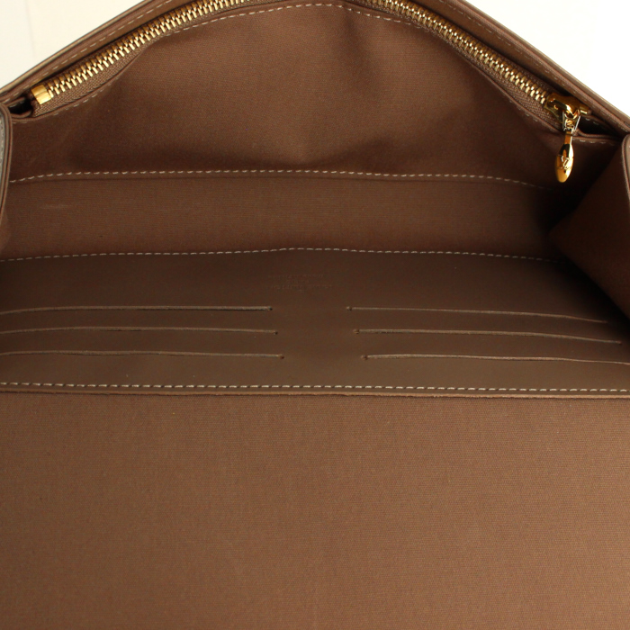 Borsa/pochette in pelle trapuntata e foderata rosa polvere - Detail D2