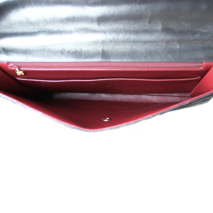 Borsa portadocumenti in pelle trapuntata nera - Detail D1