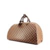 Louis Vuitton weekend bag in ebene damier canvas and brown leather - 00pp thumbnail