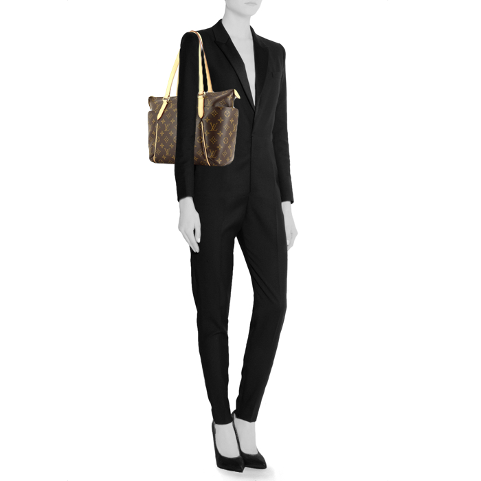 Louis Vuitton Totally shopping bag in monogram canvas and natural leather - Detail D1