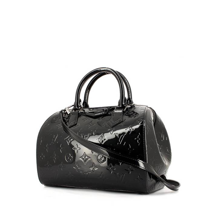 Sac à main Louis Vuitton en cuir vernis monogram noir