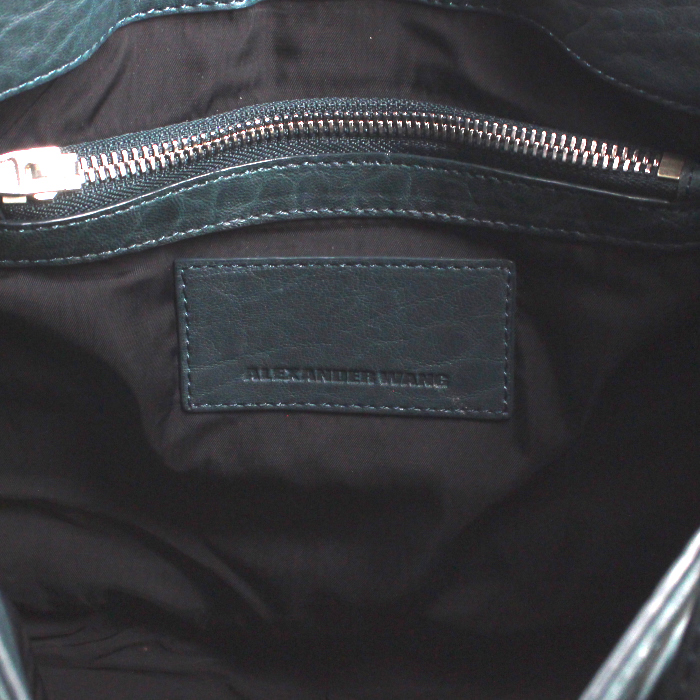 Sac besace Alexander Wang en cuir grainé vert - Detail D4