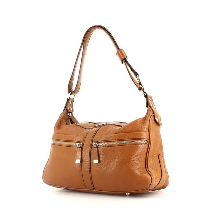 Sac à Main TOD'S Vintage - Toile Et Cuir Noir - Grand Modèle Porté épaule - Occasion