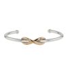 Tiffany & Co Infinity rigid open bracelet in silver and pink gold - 00pp thumbnail