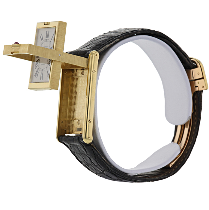 Montre Cartier Tank Basculante en or jaune Vers 1980 - Detail D2