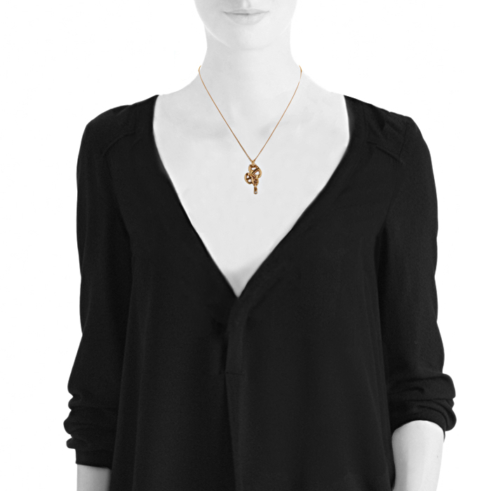 Hermes Chaîne D'ancre necklace in pink gold and diamond - Detail D1
