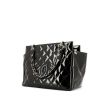 Chanel petit Shopping shopping bag in black patent quilted leather - 00pp thumbnail