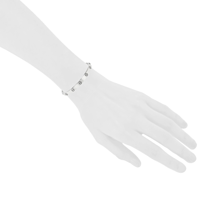 Brazalete Cartier Love en oro blanco - Detail D1