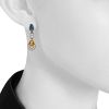 Paire de boucles d'oreilles Bulgari Allegra en or blanc,  diamants et pierres de couleurs - Detail D1 thumbnail