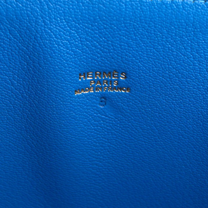 Hermes Mac Pherson handbag in blue epsom leather - Detail D4