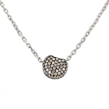 Collier Boucheron Tentation Macaron petit modèle en or blanc,  diamants cognac et grenats oranges
