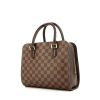 Bolso de mano Louis Vuitton en lona a cuadros ébano y cuero marrón - 00pp thumbnail