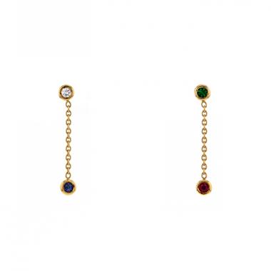 Dior Mimioui pendants earrings in yellow gold,  diamonds and precious stones
