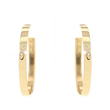 Orecchini a cerchio Chaumet Lien modello grande in oro giallo e diamanti