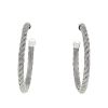 Fred Force 10 hoop earrings in white gold and stainless steel - 00pp thumbnail