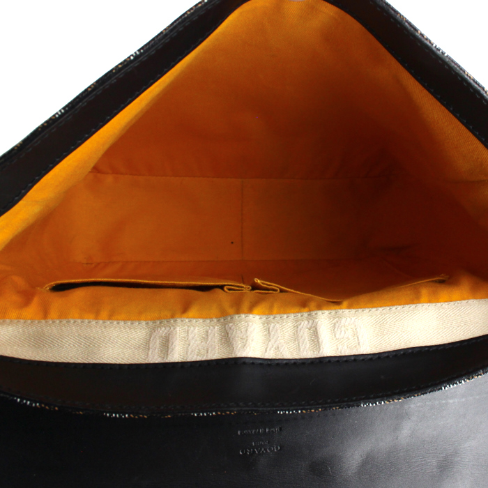 Borsa bisaccia in tela monogram e pelle nera - Detail D2