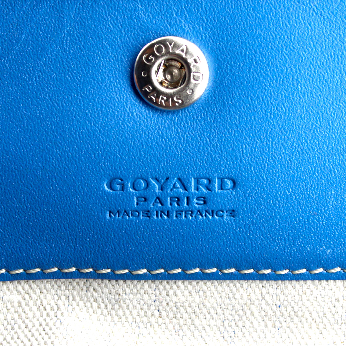 Sac à main Goyard Saint-Louis en toile monogram enduite bleue et cuir bleu - Detail D4