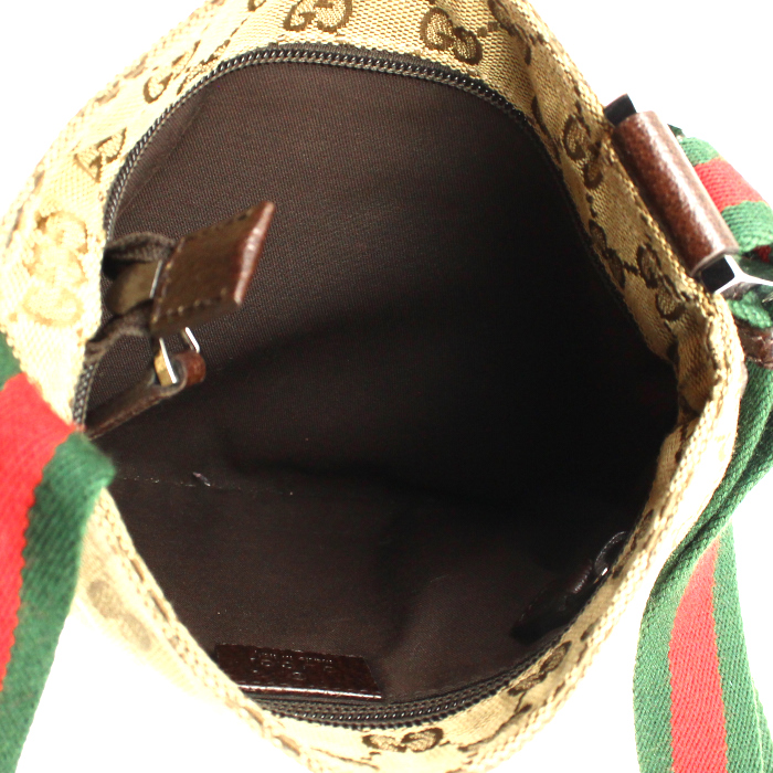 Gucci beggar's bag in beige monogram canvas and brown leather - Detail D2