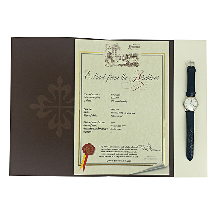 Montre Patek Philippe Calatrava en or blanc Vers  1971 - Detail D2