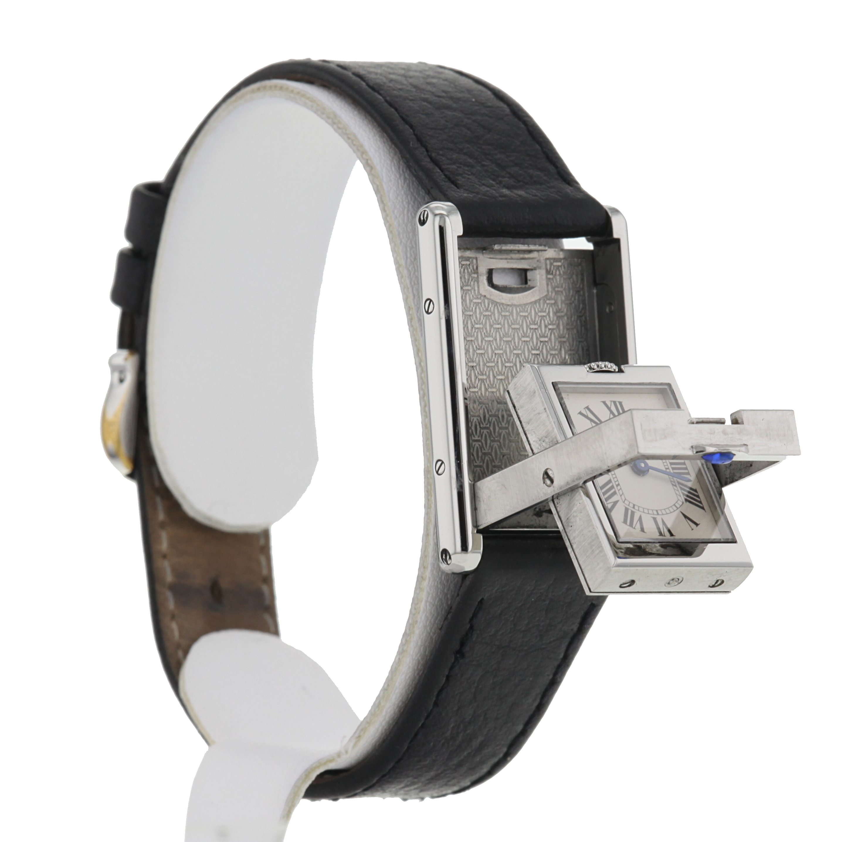 Orologio Cartier Tank Basculante in acciaio Ref :  2386 Circa  2000 - Detail D2