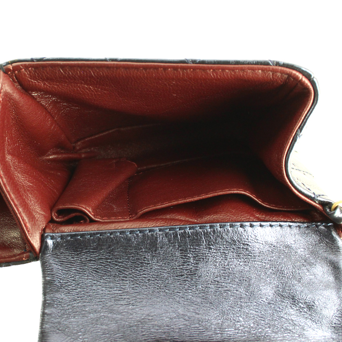 Sac/pochette Chanel en cuir matelassé bleu - Detail D2