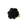 Chanel Camelia medium model ring in yellow gold and onyx - 00pp thumbnail