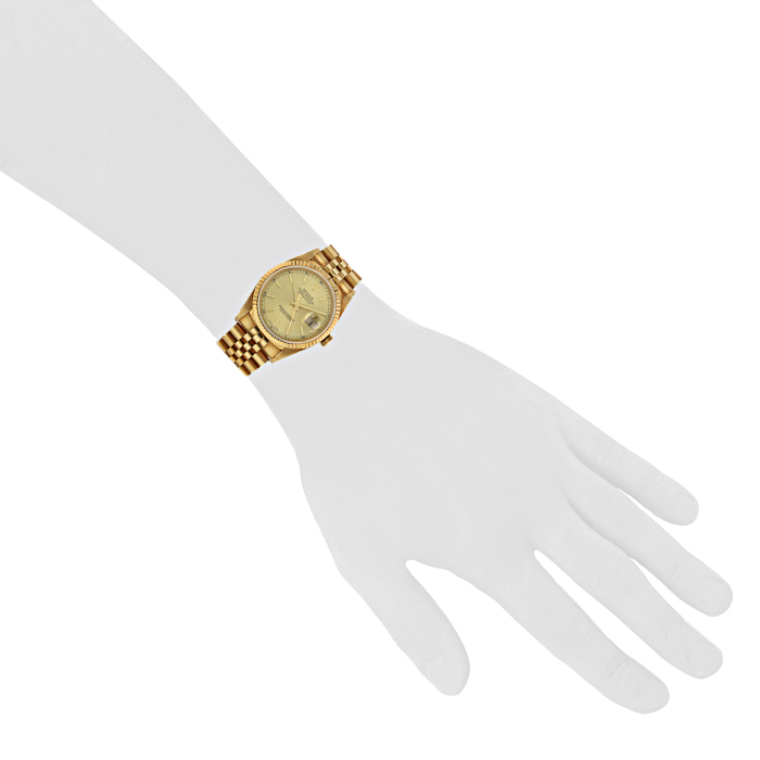 Reloj Rolex Oyster Perpetual Datejust de oro amarillo Ref :  16238 Circa  2001 - Detail D1