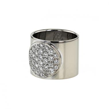 Anello Dinh Van Anthea modello grande in oro bianco e diamanti