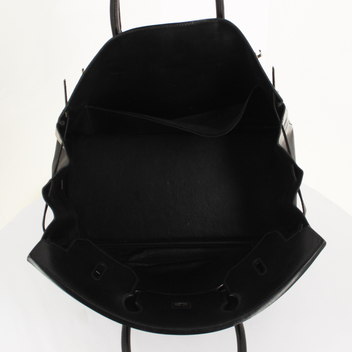 Sac à main Hermes Birkin 40 cm en cuir box noir - Detail D2