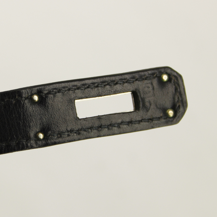 Sac à main Hermes Birkin 40 cm en cuir box noir - Detail D4