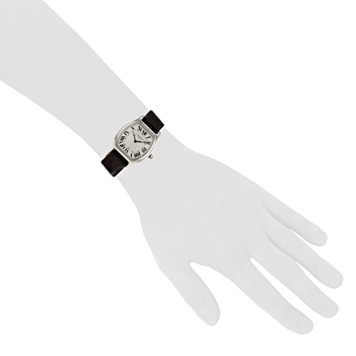 Montre Cartier Tortue en platine Ref : 2518 Vers 2000 - Detail D1