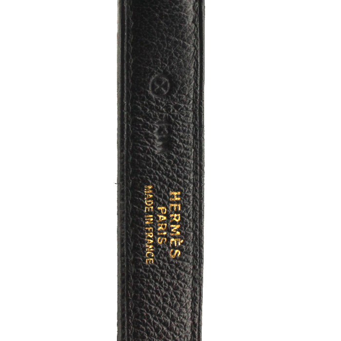 Bolso zurrón Hermes en cuero granulado negro - Detail D3